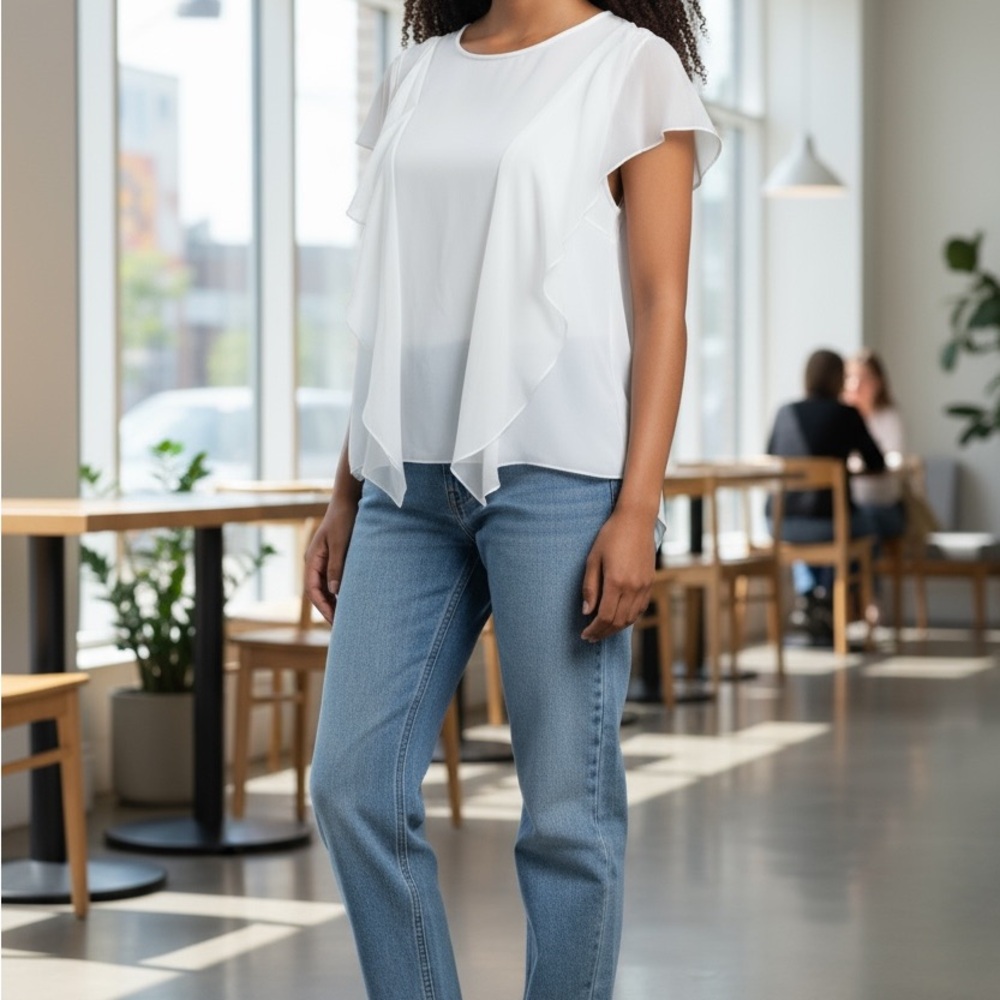 BCBGMaxAzria Flowy, Backless Blouse